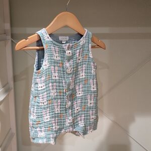 Angel Dear 6-12 month blue one piece, Easter bunny